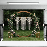 Lofaris Fresh Floral Boho Circular Outdoor Wedding Backdrop